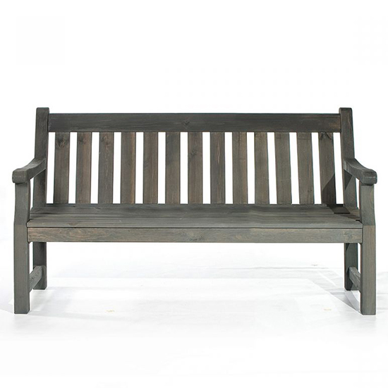 Darko Medium Wooden Garden Seating Bench In Dark Grey