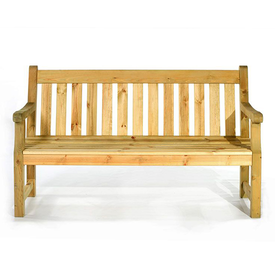 Darko Medium Wooden Garden Seating Bench In Green Natural