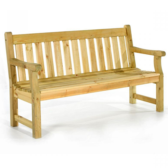 Read more about Darko medium wooden garden seating bench in green natural
