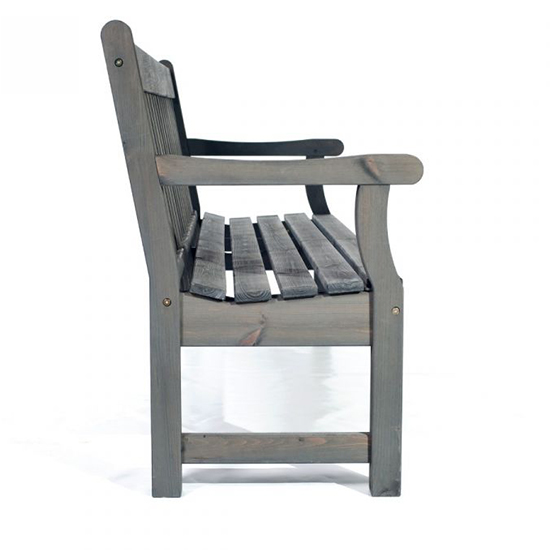 Darko Large Wooden Garden Seating Bench In Dark Grey
