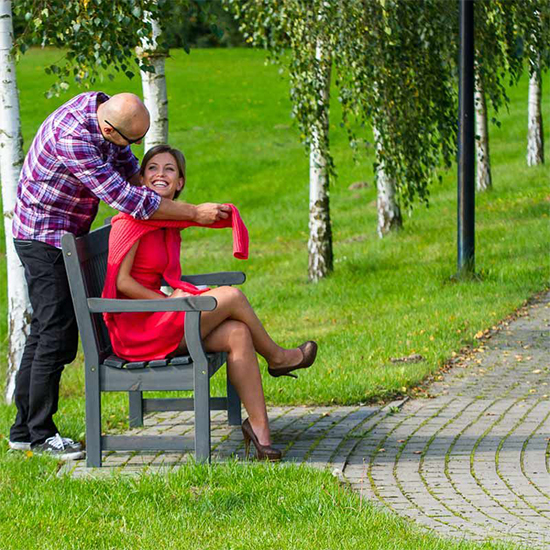 Darko Large Wooden Garden Seating Bench In Dark Grey