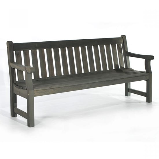Read more about Darko large wooden garden seating bench in dark grey