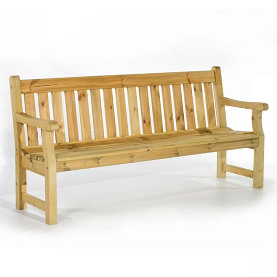 Read more about Darko large wooden garden seating bench in green natural