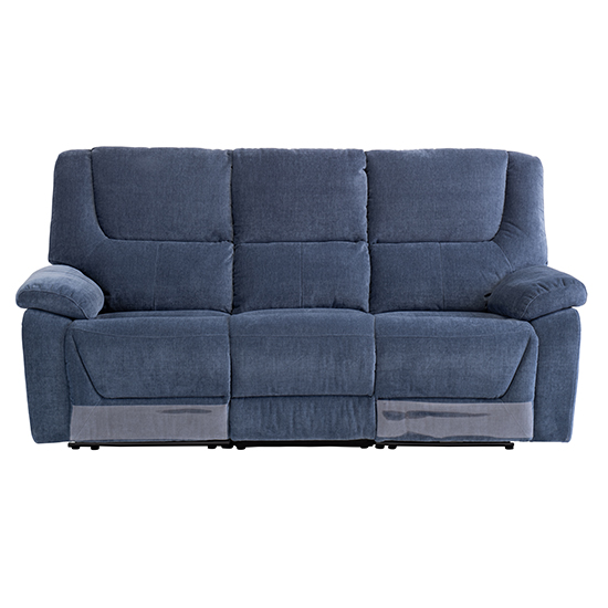 Darla Fabric Electric Recliner 3 Seater Sofa In Blue