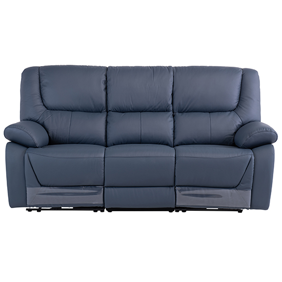Product photograph of Darla Leather Electric Recliner 3 Seater Sofa In Blue from Furniture in Fashion