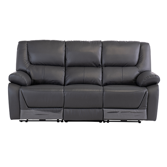 Darla Leather Electric Recliner 3 Seater Sofa In Charcoal