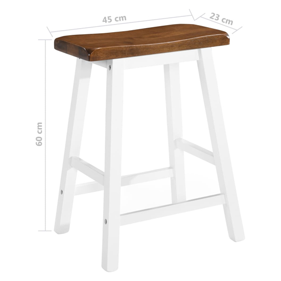 Darla Wooden Bar Table With 4 Bar Stools In Brown And White