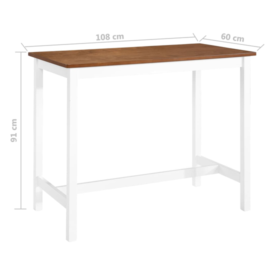 Darla Wooden Bar Table In Brown And White