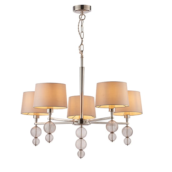 Product photograph of Darlaston 5 Lights Pendant Light In Polished Nickel from Furniture in Fashion