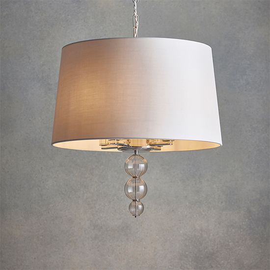 Read more about Darlaston round pendant light in polished nickel