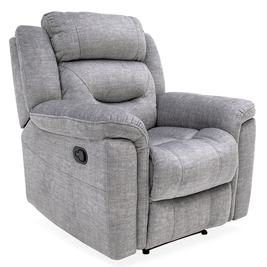 Darley Upholstered Recliner Fabric Armchair In Grey_2