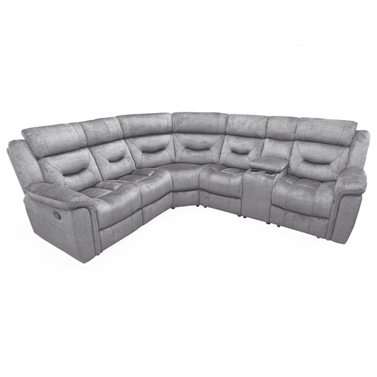Darley Upholstered Recliner Fabric Corner Sofa In Grey Furniture in