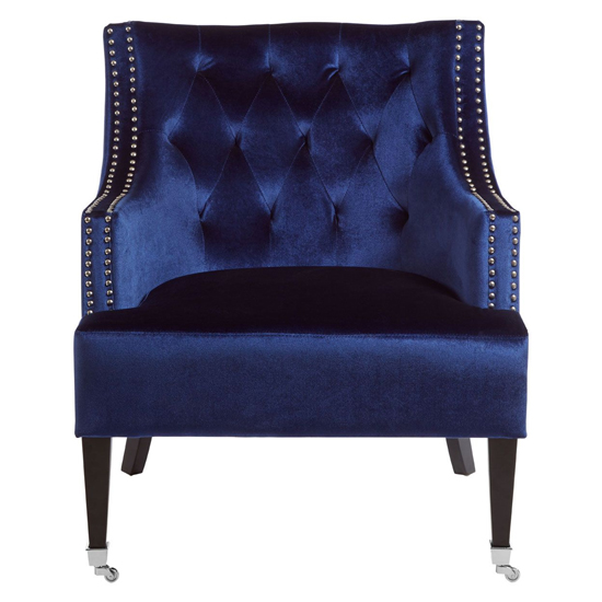 Darligo Upholstered Velvet Armchair In Blue
