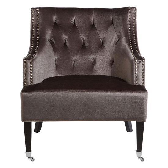 Darligo Upholstered Velvet Armchair In Grey