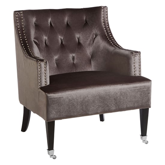 Product photograph of Darligo Upholstered Velvet Armchair In Grey from Furniture in Fashion