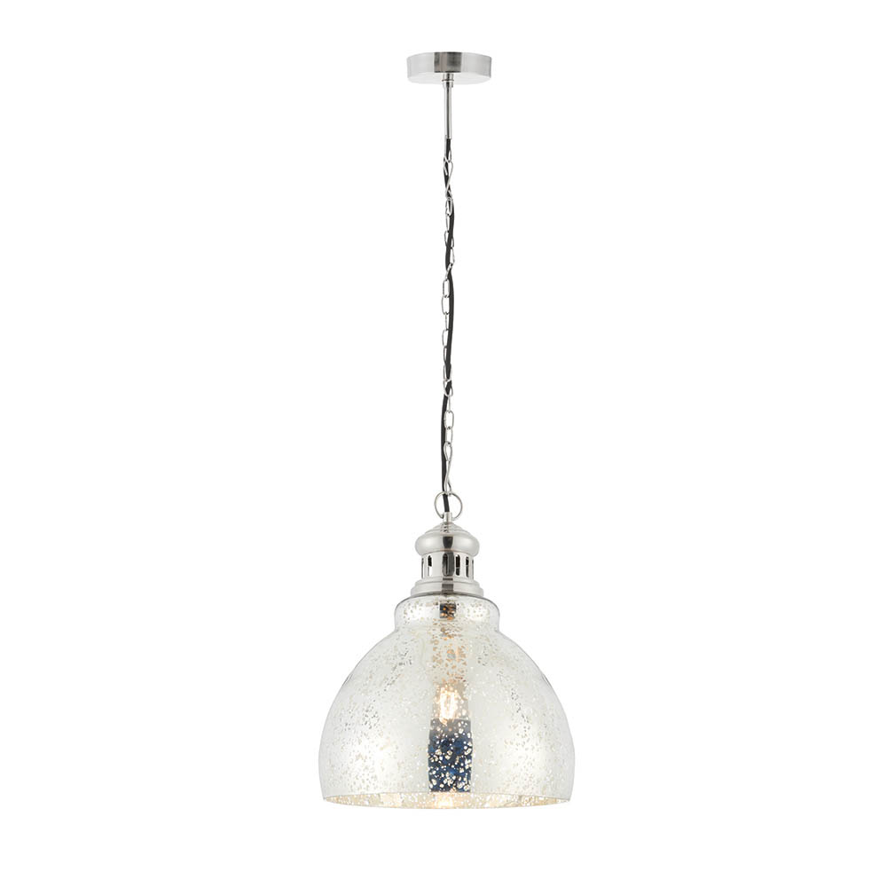 Read more about Darna mercury glass pendant light in bright nickel