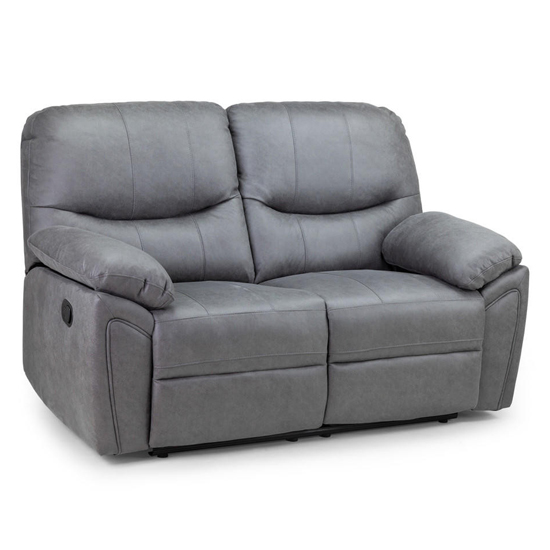 Darrin Faux Leather Recliner 2 Seater Sofa In Grey Furniture in Fashion
