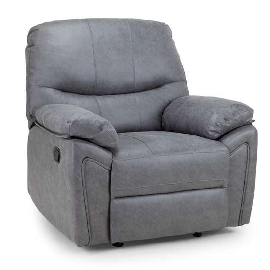 Photo of Darrin faux leather recliner armchair in grey