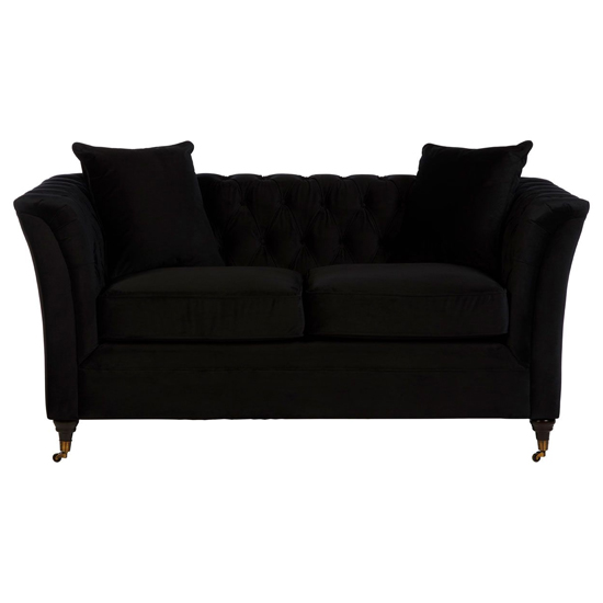 Dartford Upholstered Velvet 2 Seater Sofa In Onyx Black_2