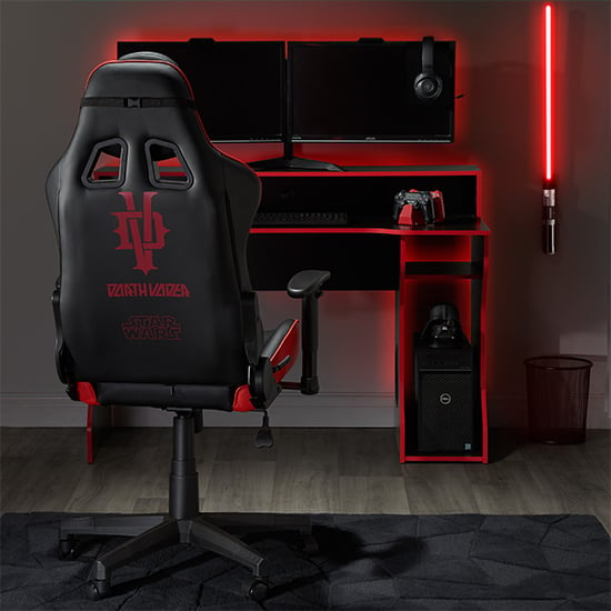 Darth Vader Hero Faux Leather Childrens Gaming Chair In Red_2