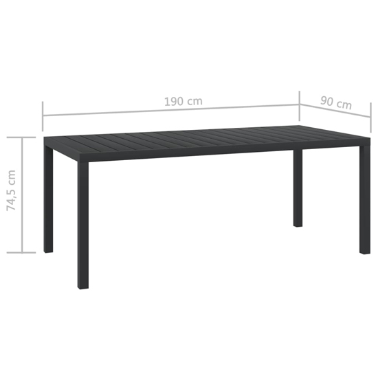 Darwen Aluminium Garden Dining Table Large In Black