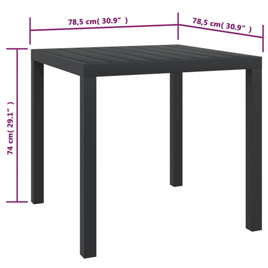 Darwen Aluminium Garden Dining Table Small In Black
