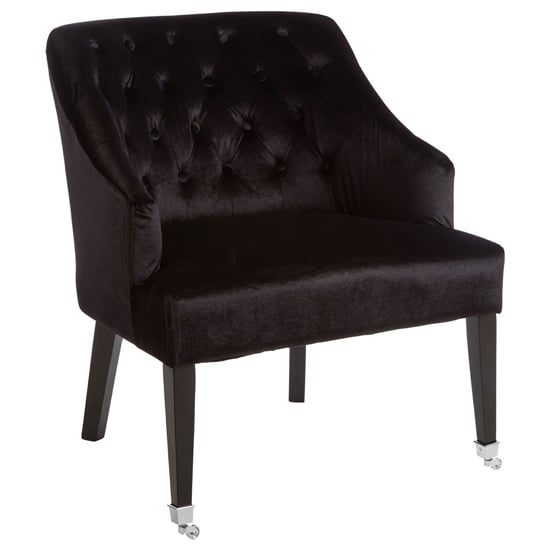 Read more about Darwo upholstered velvet armchair in black