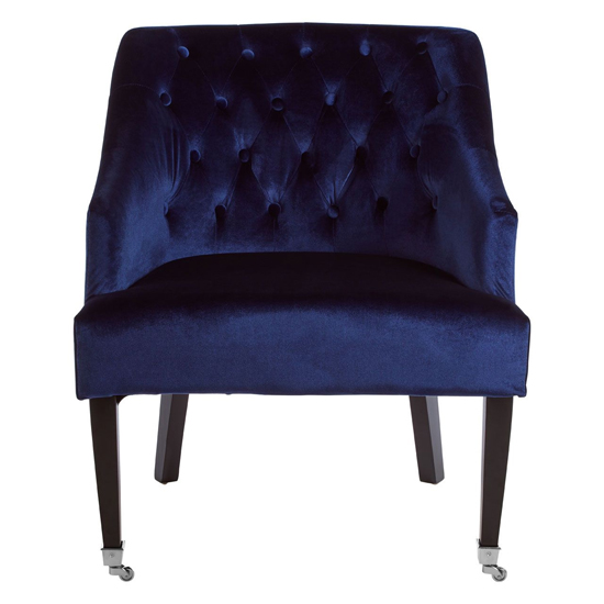 Darwo Upholstered Velvet Armchair In Blue
