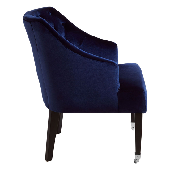 Darwo Upholstered Velvet Armchair In Blue
