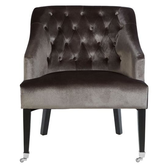 Darwo Upholstered Velvet Armchair In Grey