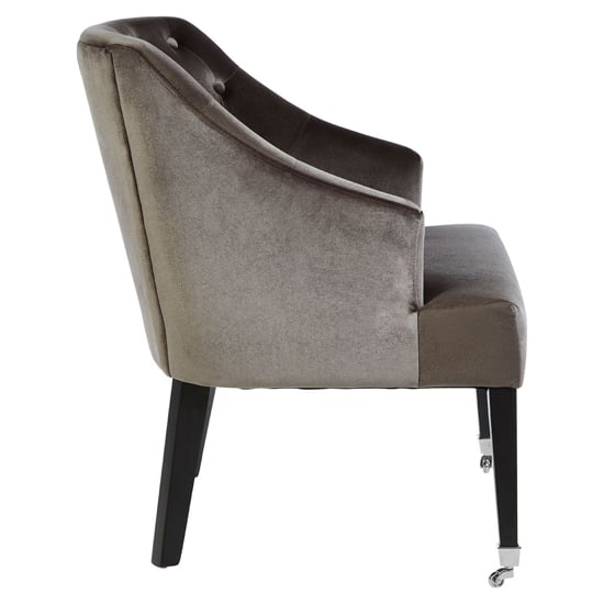 Darwo Upholstered Velvet Armchair In Grey
