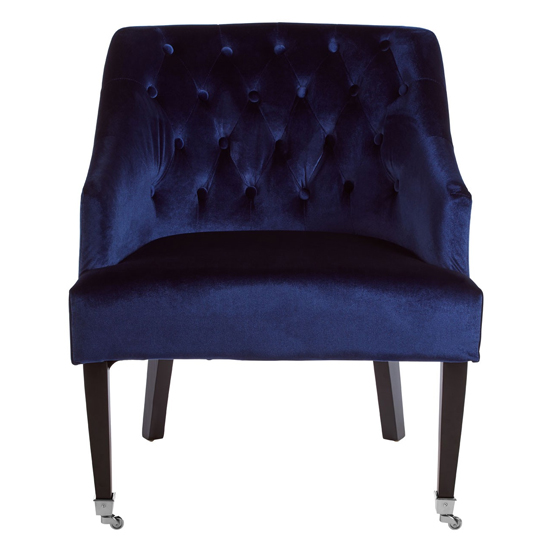 Darwo Velvet Upholstered Accent Chair In Blue Furniture in Fashion