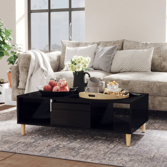Read more about Dastan high gloss coffee table with 1 door in black