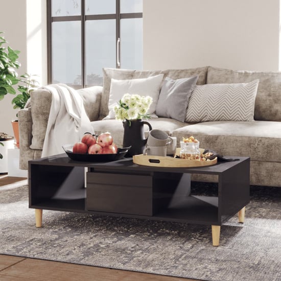 Photo of Dastan high gloss coffee table with 1 door in grey