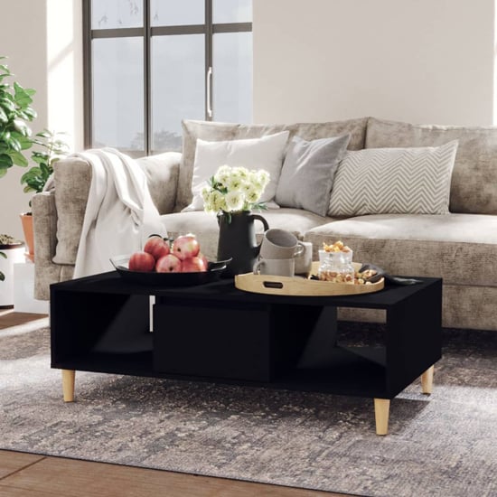 Read more about Dastan wooden coffee table with 1 door in black