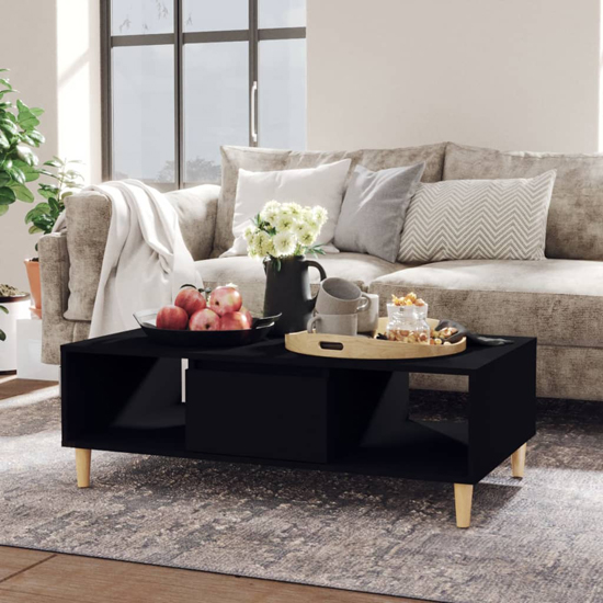 Photo of Dastan wooden coffee table with 1 door in black