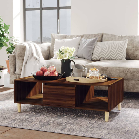 Read more about Dastan wooden coffee table with 1 door in brown oak