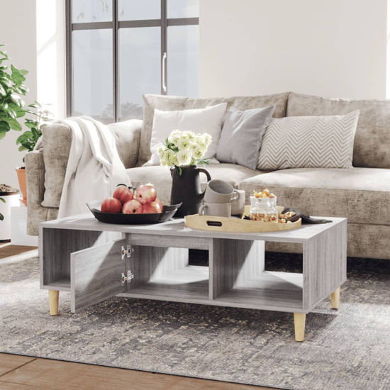 Read more about Dastan wooden coffee table with 1 door in grey sonoma oak
