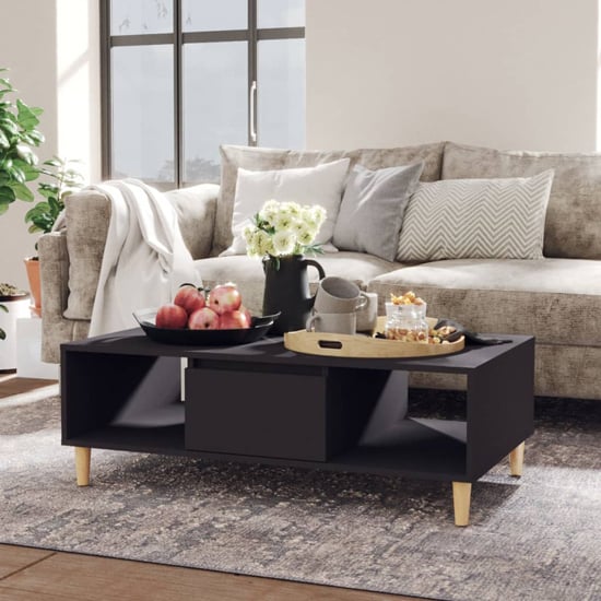 Read more about Dastan wooden coffee table with 1 door in grey