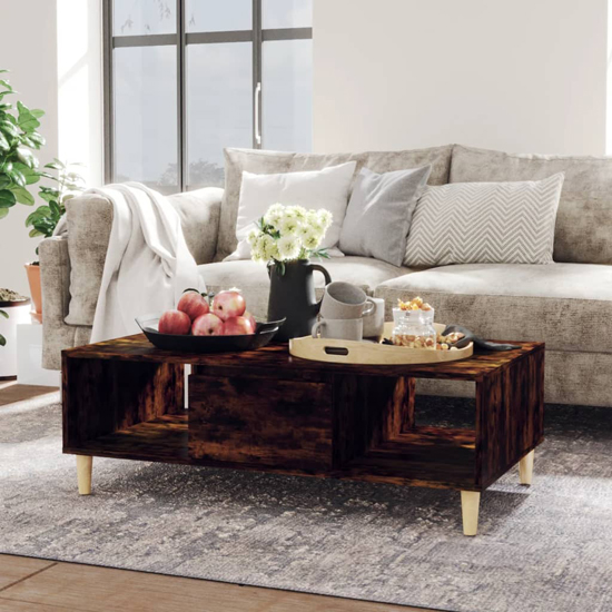 Read more about Dastan wooden coffee table with 1 door in smoked oak