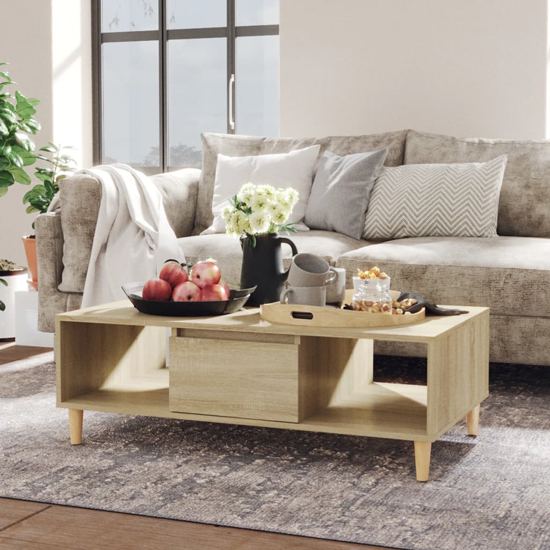 Dastan Wooden Coffee Table With 1 Door In Sonoma Oak thumbnail