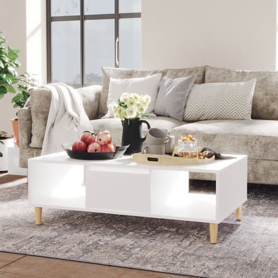 Product photograph of Dastan Wooden Coffee Table With 1 Door In White from Furniture in Fashion