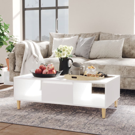 Dastan Wooden Coffee Table With 1 Door In White thumbnail