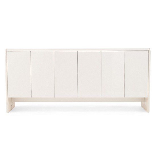 Datchet Marble Sideboard With 6 High Gloss Doors In White_4