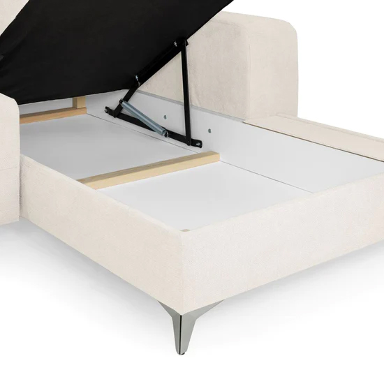 Davao Electric Fabric Corner Sofabed Right Hand In Beige_6