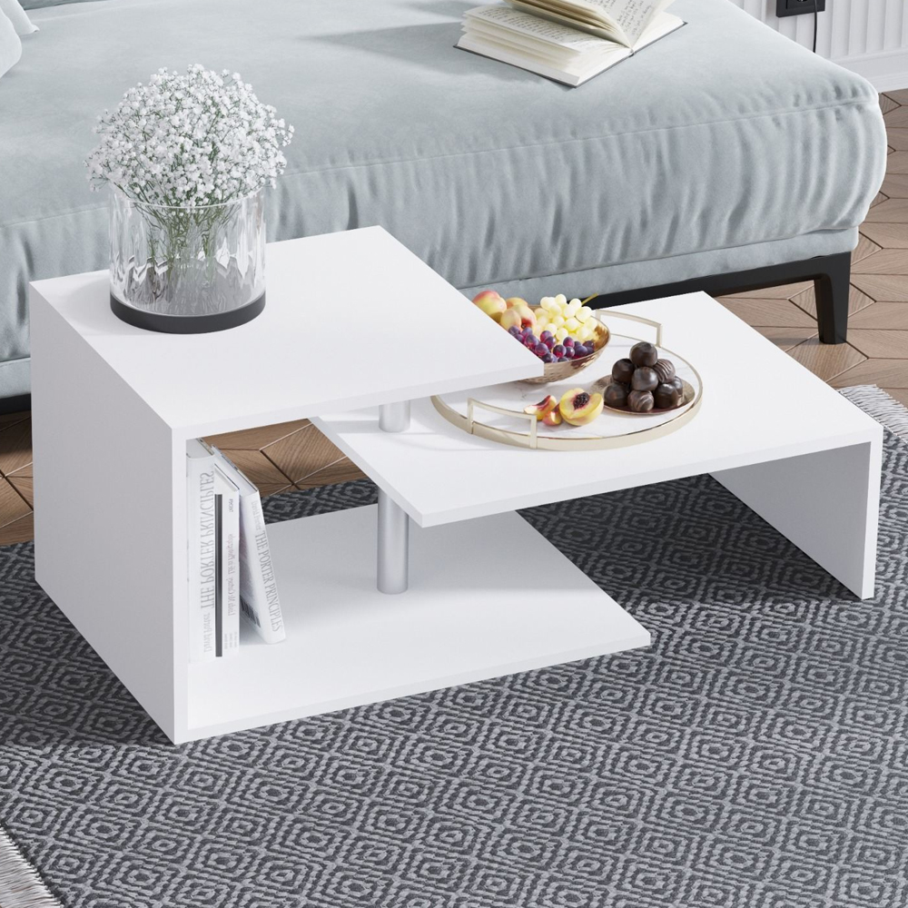 Daven Wooden Coffee Table In White
