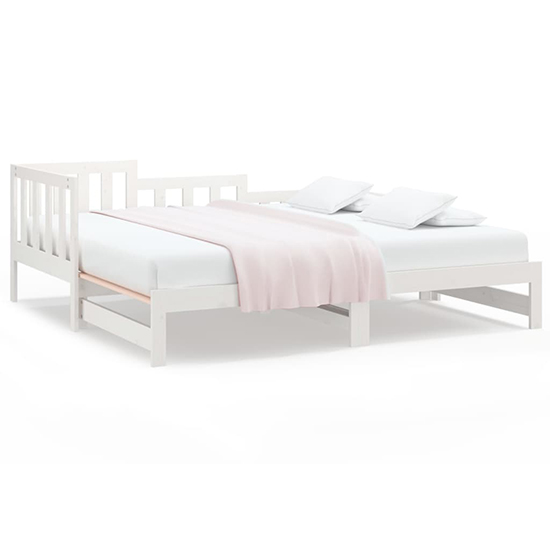 Davey Solid Pinewood Pull-Out Single Day Bed In White