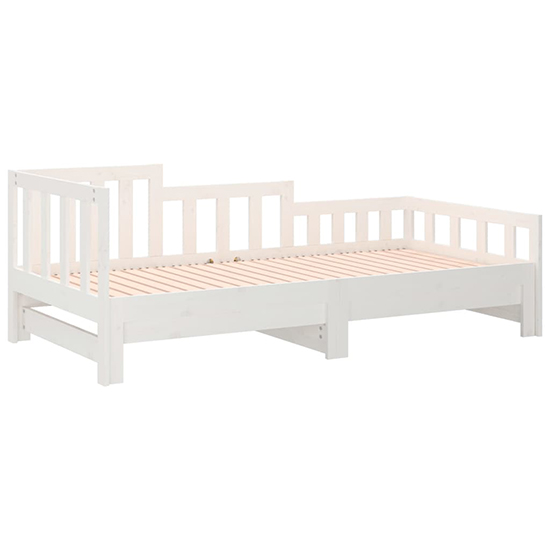Davey Solid Pinewood Pull-Out Single Day Bed In White