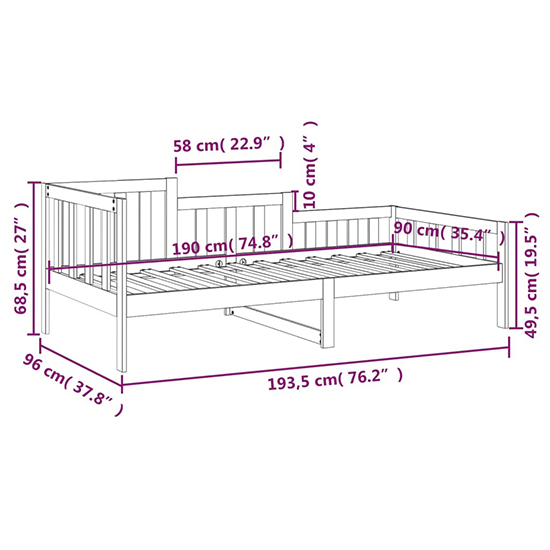 Davey Solid Pinewood Single Day Bed In Natural