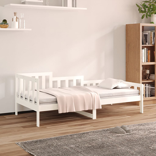 Product photograph of Davey Solid Pinewood Single Day Bed In White from Furniture in Fashion